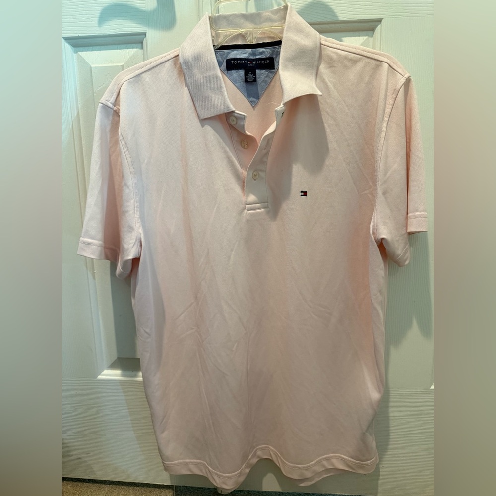 Tommy Hilfiger Men's Light Pink Polo Shirt
